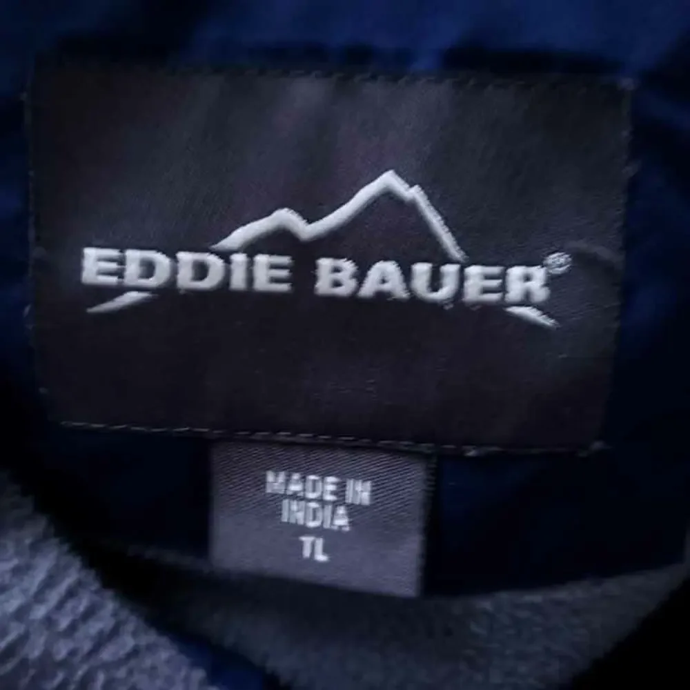 Eddie Bauer Full Zip Jacket Winter Coat Fleece Line Blue Men Size TL Tall Large